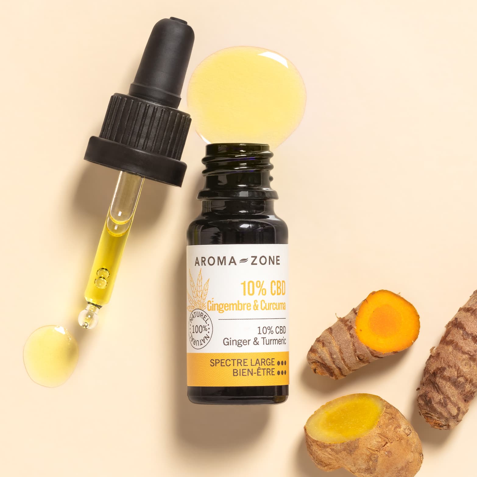 Huile CBD 10% Gingembre & Curcuma